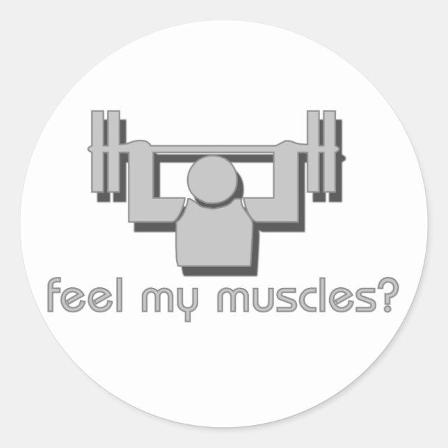 Feel My Muscles Classic Round Sticker (Front)