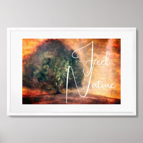 Feel Nature Watercolor Forest Tree Painting Framed Art