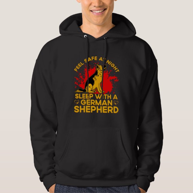 Feel safe at Night sleep with a German Shepherd Hoodie (Front)