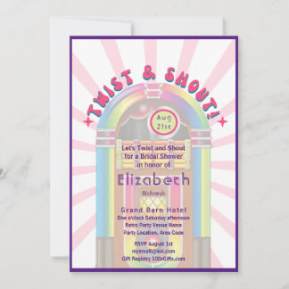 Feel The Beat! Cosmic Retro 70s Bridal Shower  Invitation