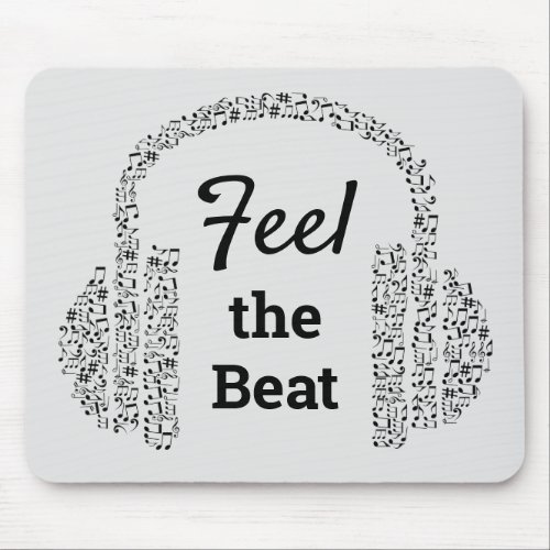 Feel the beat music headphones modern mouse pad