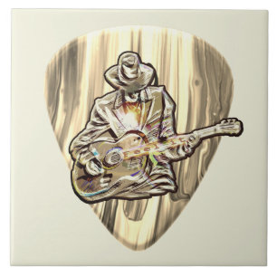 Feel the Blues – Artistic Guitar Ceramic Tile