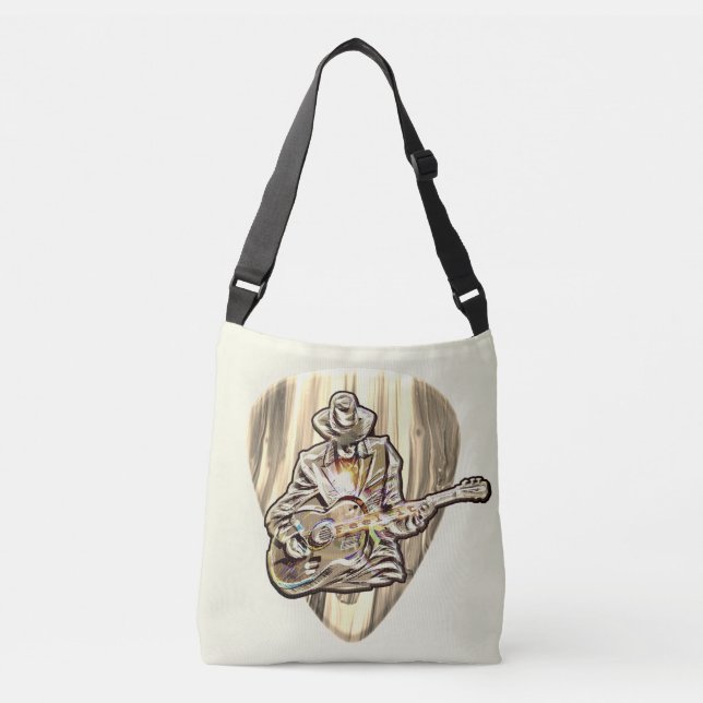 Feel the Blues – Artistic Guitar  Crossbody Bag (Front)