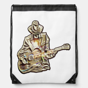 Feel the Blues – Artistic Guitar Design Drawstring Bag