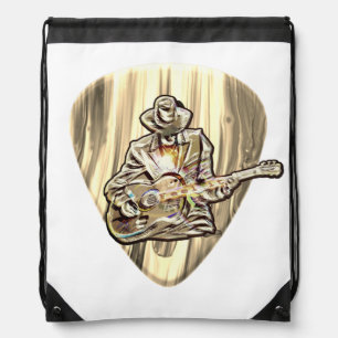 Feel the Blues – Artistic Guitar Design Drawstring Bag