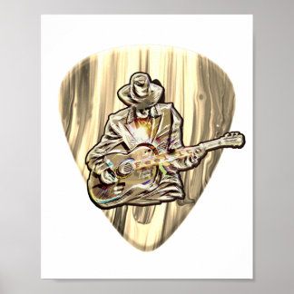 Feel the Blues – Artistic Guitar Design Poster