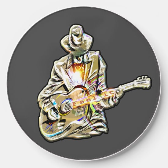 Feel the Blues – Artistic Guitar Design Wireless Charger