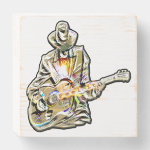 Feel the Blues – Artistic Guitar Design Wooden Box Sign