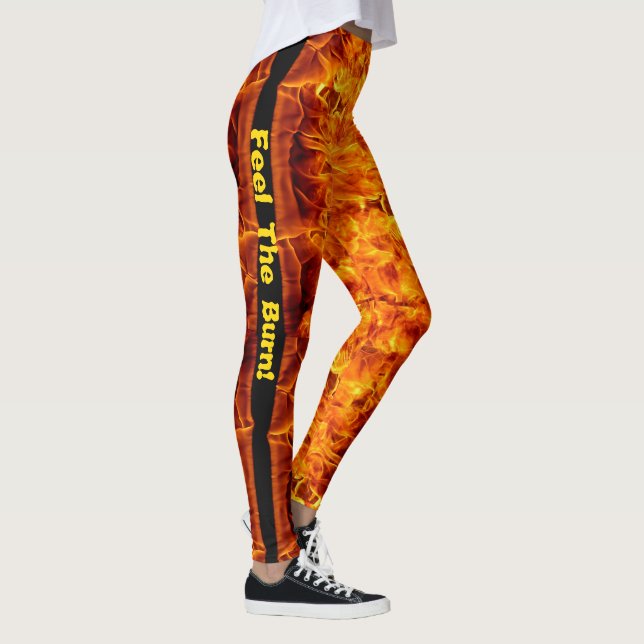 Feel The Burn Fire Leggings S XL Personalize Pants (Right)