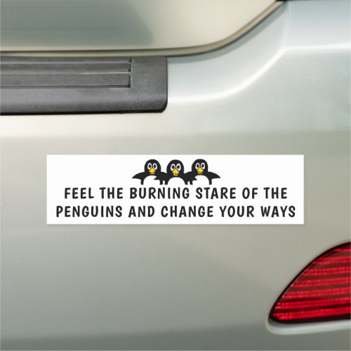 Feel The Burning Stare Of The Penguins Car Magnet