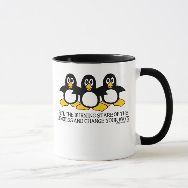 Feel The Burning Stare Of The Penguins Mug (Right)