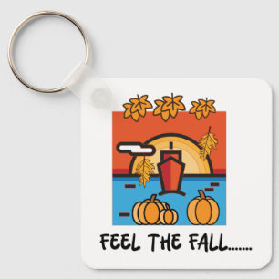Feel the fall autumn season beauty keychain