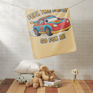 Feel The Fast! Cute Red Race Car Baby Blanket