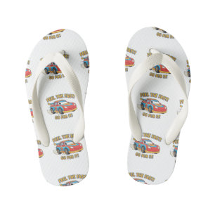 "Feel The Fast" Junior Racer Edition Kid's Flip Flops