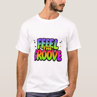 Feel The Groove Retro Music Notes T-Shirt