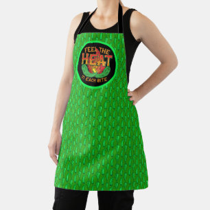 Feel The Heat In Each Bite Green Chili Pepper Hot Apron