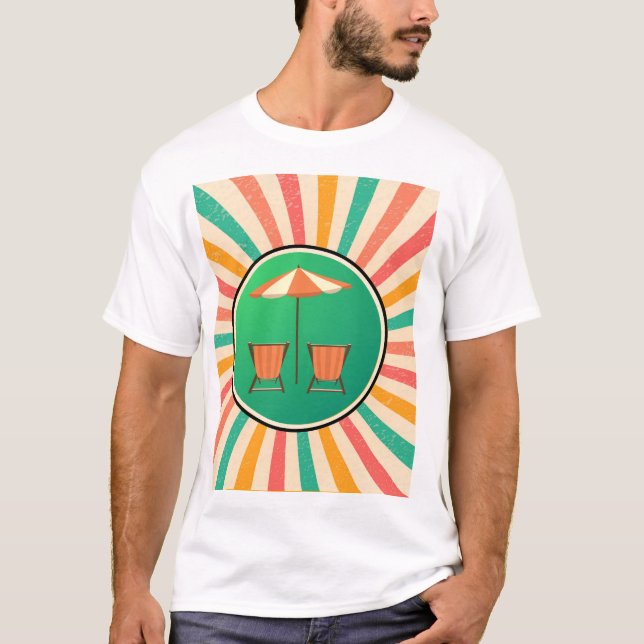 Feel the Holiday Vibes: A Fresh and Fun Retro Summ T-Shirt (Front)