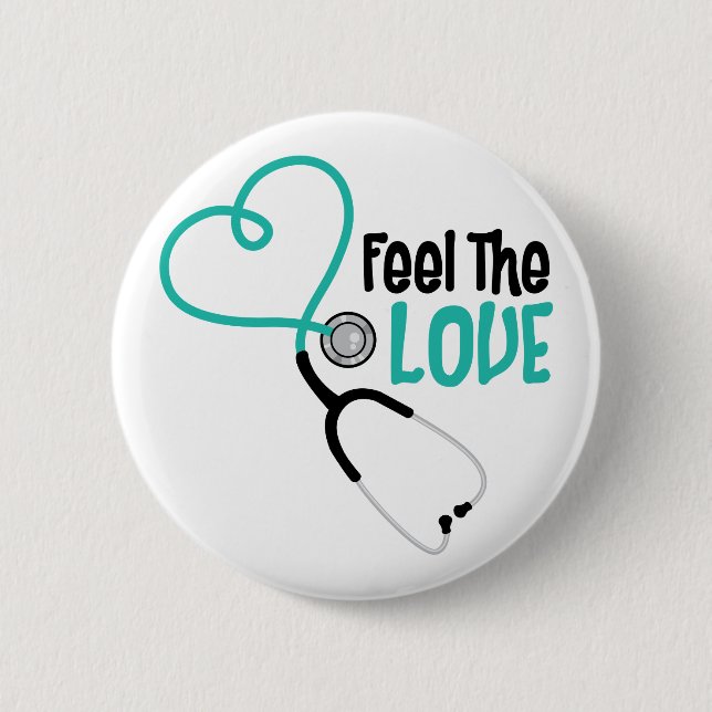 Feel The Love Pinback Button (Front)