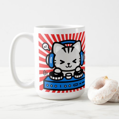  Feel the music mug Cute cat mug