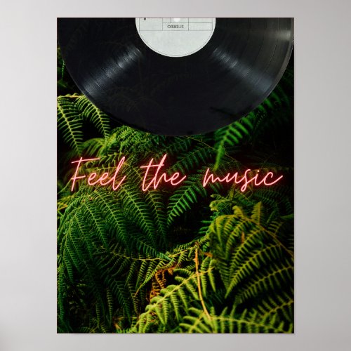 Feel the Music tropical design Music  Poster