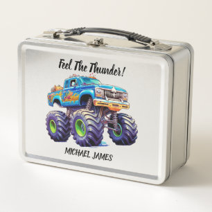 Feel the Thunder Monster Truck Metal Lunch Box