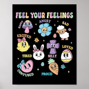 Feel Your Feelings Mental Health Aesthetic Easter Poster