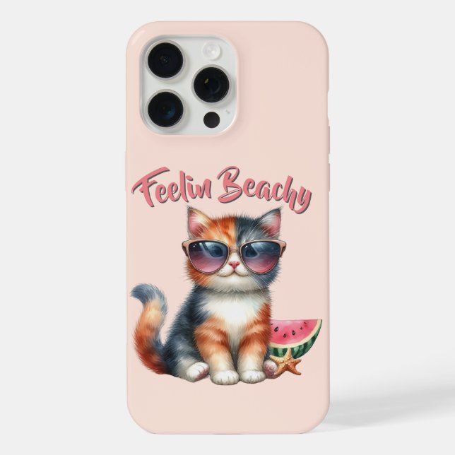 Feelin' Beachy Cat Purrfect  Vibes iPhone Case (Back)