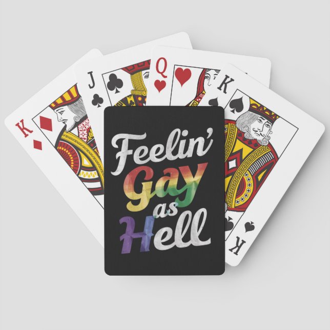 Feelin' Gay As Hell LGBT Pride  Poker Cards (Back)