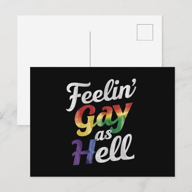 Feelin' Gay As Hell LGBT Pride  Postcard (Front/Back)