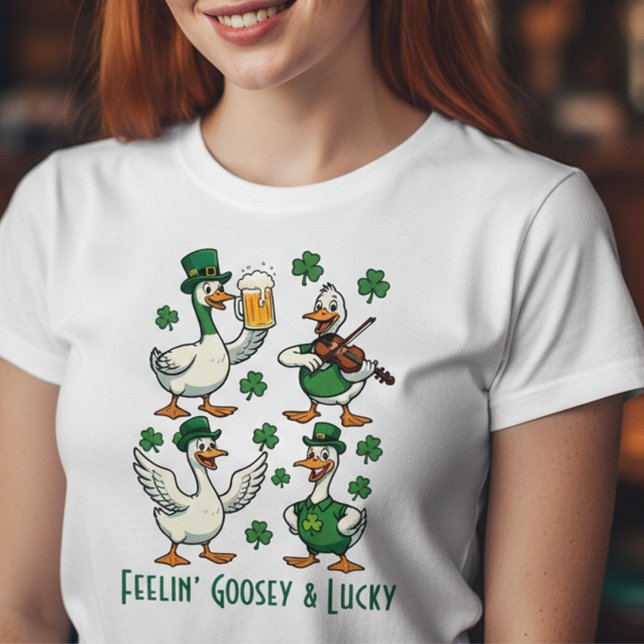 Feelin’ Goosey & Lucky Funny St. Patrick’s Day  Tri-Blend Shirt (Creator Uploaded)