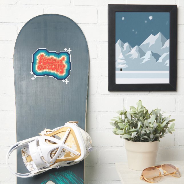 Feelin' Groovy - 70s style Sticker (Snowboard)