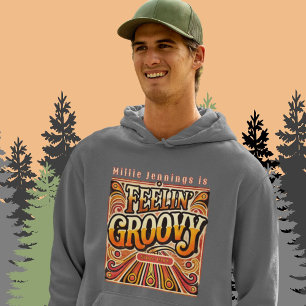 Feelin Groovy Personalized Retro 70s Vintage Hoodie