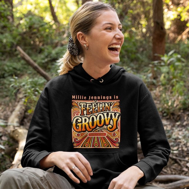 Feelin Groovy Personalized Retro 70s Vintage  Hoodie (Creator Uploaded)