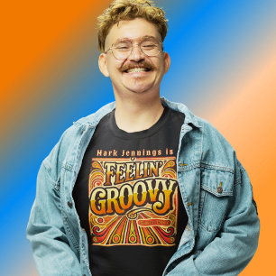 Feelin Groovy Personalized Retro 70s Vintage Tri-Blend Shirt