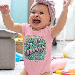Feelin' Groovy Retro 70s Vintage Psychedelic Baby Bodysuit