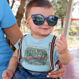 Feelin' Groovy Retro 70s Vintage Psychedelic Blue Toddler T-shirt