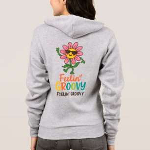 Feelin’ Groovy Retro Flower Cartoon Design Hoodie