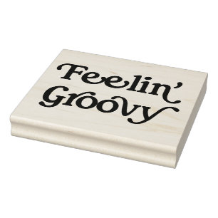 Feelin' Groovy Rubber Art Stamp