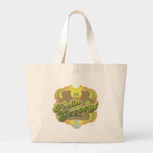 Feelin Groovy Seventies Style Large Tote Bag