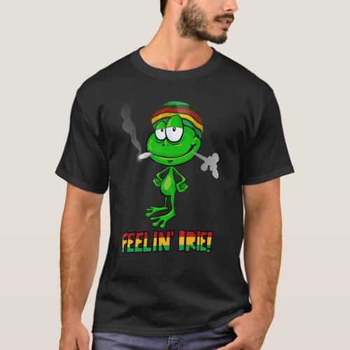 Feelin Irie    Patois Jamaica Frog Jamaican Slang T_Shirt