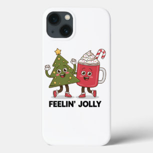 Feelin Jolly Christmas Tree Coffee Lover Winter iPhone 13 Case