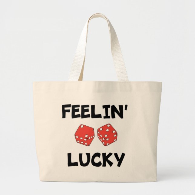"FEELIN' LUCKY" DICE LARGE TOTE BAG (Front)