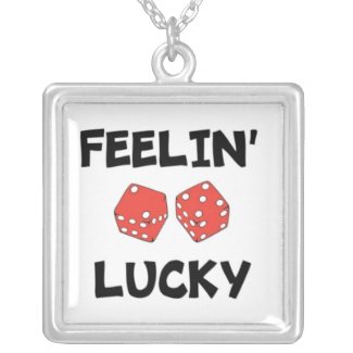 "FEELIN' LUCKY" DICE SILVER PLATED NECKLACE
