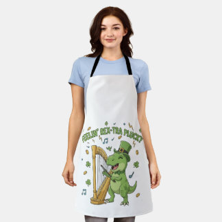 Feelin' Rex-tra Plucky Funny St. Patrick's Day   Apron