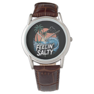 Feelin Salty Beach Summer Vacation 70S Watch