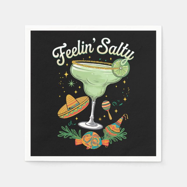 Feelin' Salty Margarita Funny Cinco De Mayo Napkins (Front)