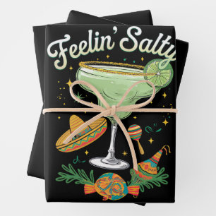 Feelin' Salty Margarita Funny Cinco De Mayo Wrapping Paper Sheets