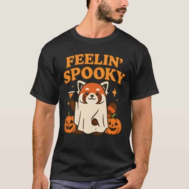 Feelin’ Spooky Red Panda Halloween T-Shirt (Front)