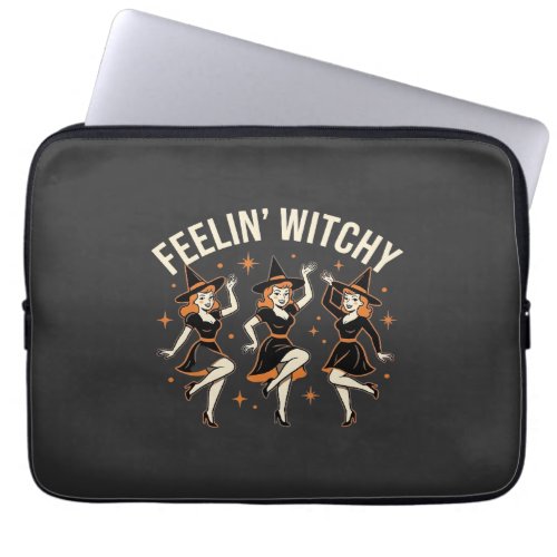Feelin’ Witchy Halloween Witch Dance Laptop Sleeve