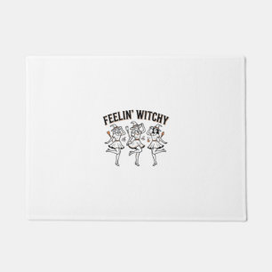 Feelin Witchy Retro Halloween Witches Doormat